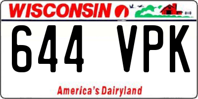 WI license plate 644VPK