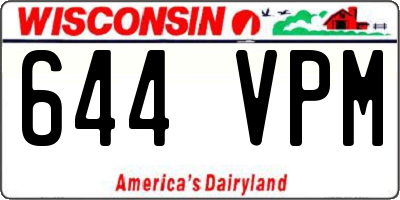 WI license plate 644VPM