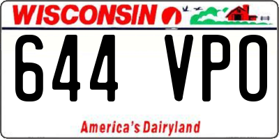 WI license plate 644VPO