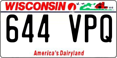 WI license plate 644VPQ