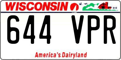 WI license plate 644VPR