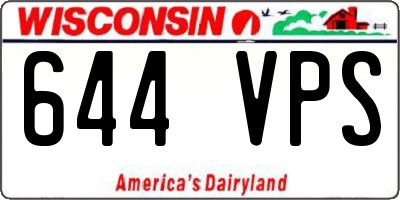 WI license plate 644VPS