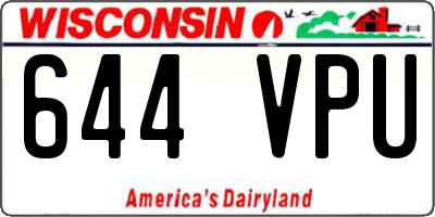 WI license plate 644VPU