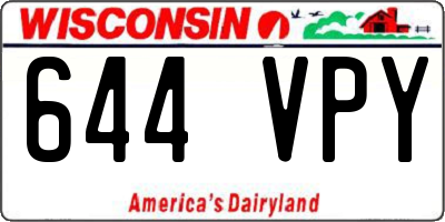 WI license plate 644VPY