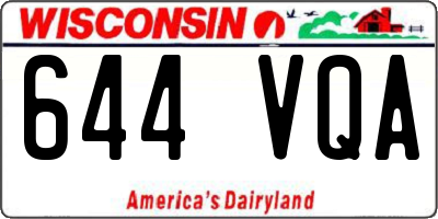 WI license plate 644VQA