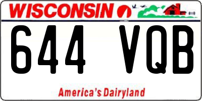 WI license plate 644VQB