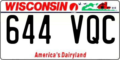 WI license plate 644VQC