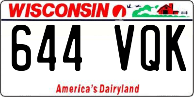 WI license plate 644VQK