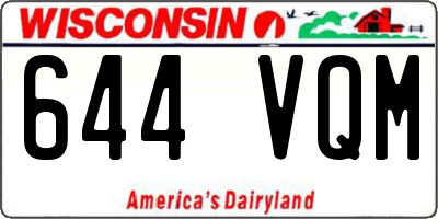 WI license plate 644VQM