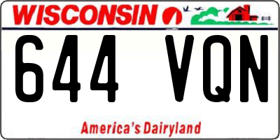 WI license plate 644VQN