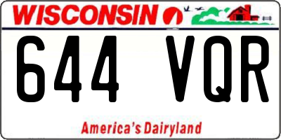 WI license plate 644VQR