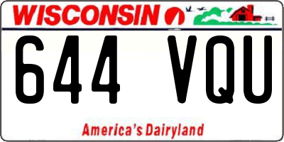 WI license plate 644VQU