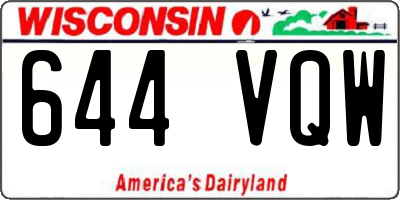 WI license plate 644VQW