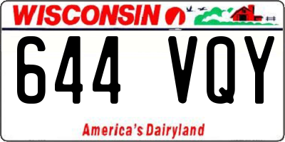 WI license plate 644VQY