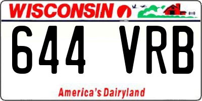 WI license plate 644VRB