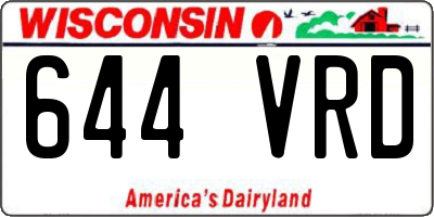 WI license plate 644VRD
