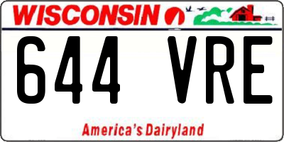 WI license plate 644VRE