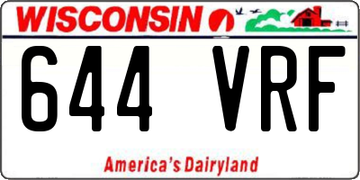 WI license plate 644VRF