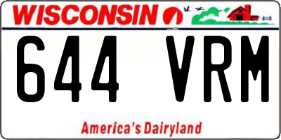 WI license plate 644VRM