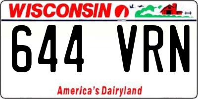 WI license plate 644VRN