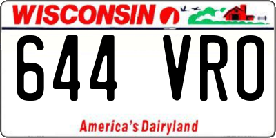 WI license plate 644VRO