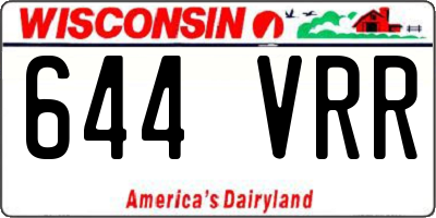WI license plate 644VRR