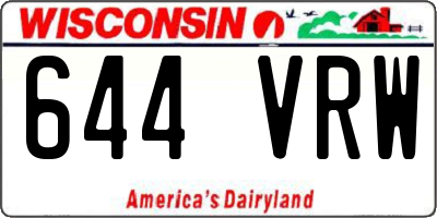 WI license plate 644VRW