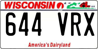 WI license plate 644VRX