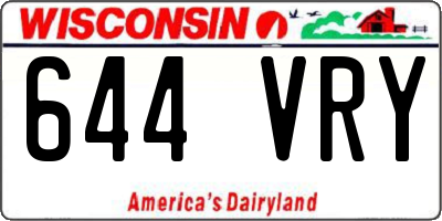 WI license plate 644VRY