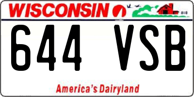 WI license plate 644VSB
