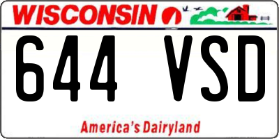 WI license plate 644VSD