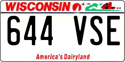 WI license plate 644VSE