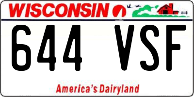 WI license plate 644VSF