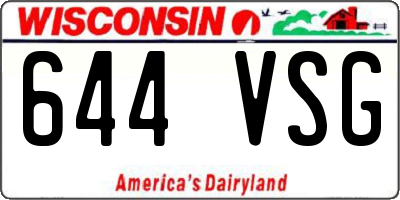 WI license plate 644VSG