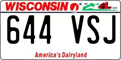 WI license plate 644VSJ