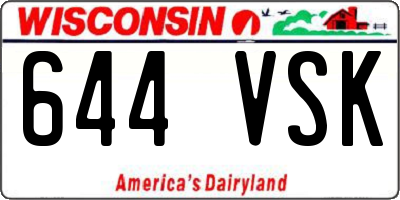 WI license plate 644VSK