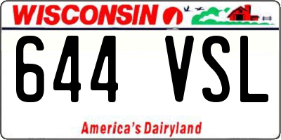 WI license plate 644VSL