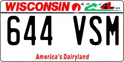 WI license plate 644VSM