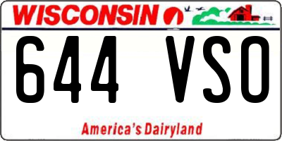 WI license plate 644VSO