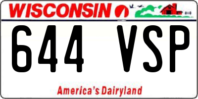 WI license plate 644VSP