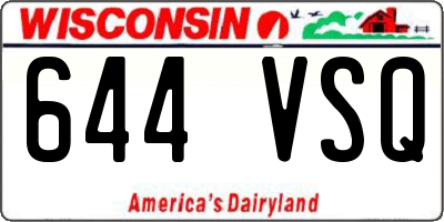WI license plate 644VSQ