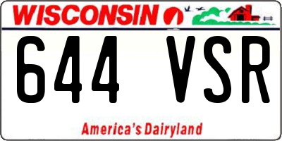 WI license plate 644VSR