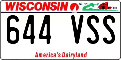 WI license plate 644VSS