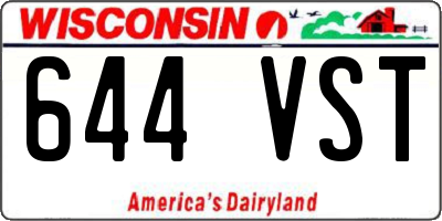 WI license plate 644VST