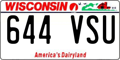 WI license plate 644VSU