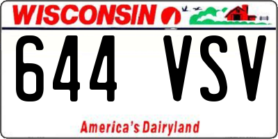 WI license plate 644VSV
