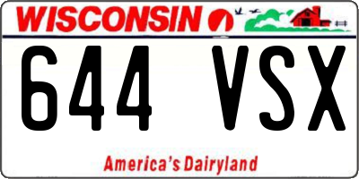 WI license plate 644VSX