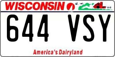 WI license plate 644VSY