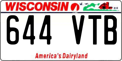 WI license plate 644VTB
