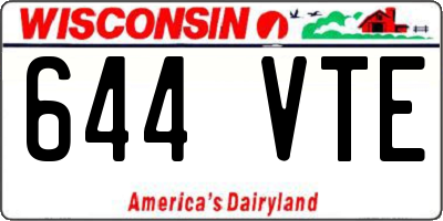 WI license plate 644VTE
